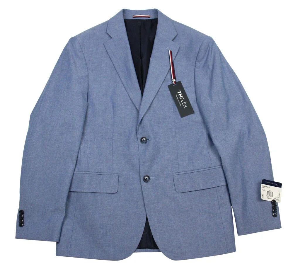 Tommy Hilfiger Conrad Sport Coat Mens 36S Blue Modern Fit TH Flex Stretch Blazer